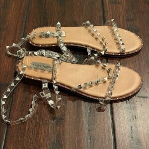 Steve Madden Travel Clear Studded Sandals